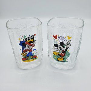 Vintage 2000 McDonald's Disney 3D‎ design square glasses set of 2